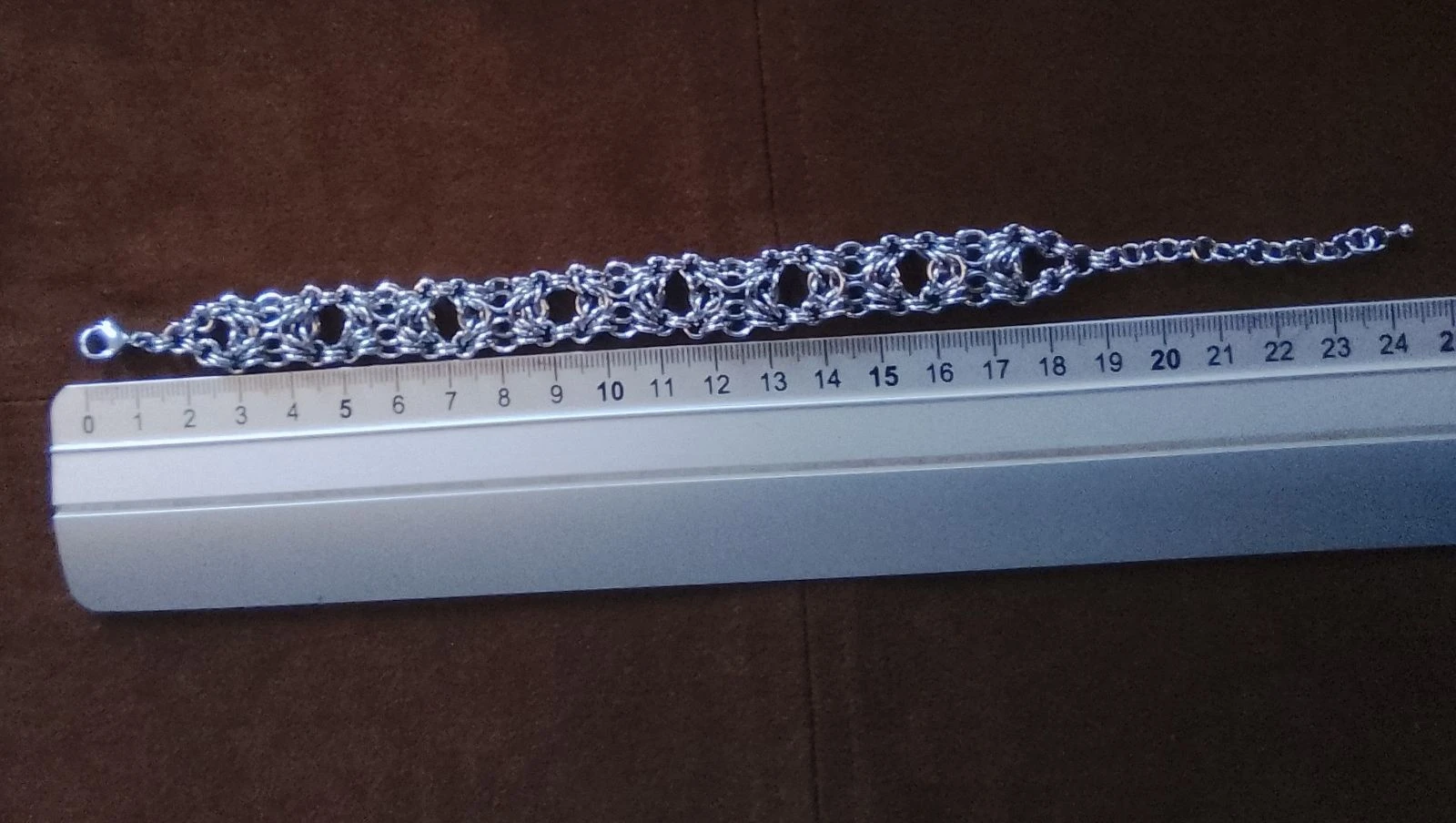 Unisex Byzantine Chainmail Cuff Bracelet "diamond" – photo 6